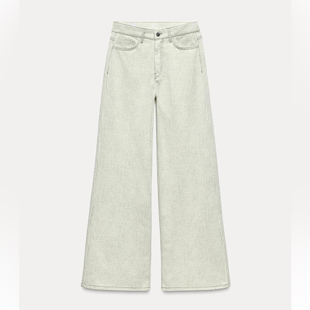 ZARA pin-striped wide leg jeans / pants. Size 2 NWT